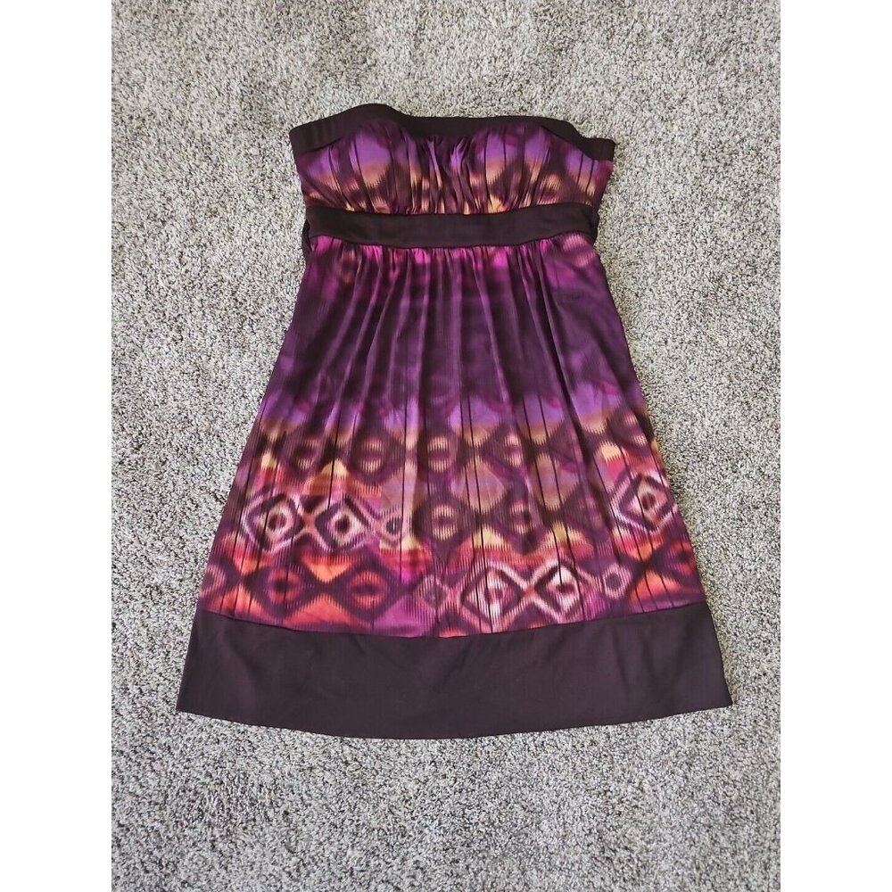 Y2k Strapless Dress Bisou Bisou Abstract Fairygrunge Whimsigoth Sz 12 Homecoming